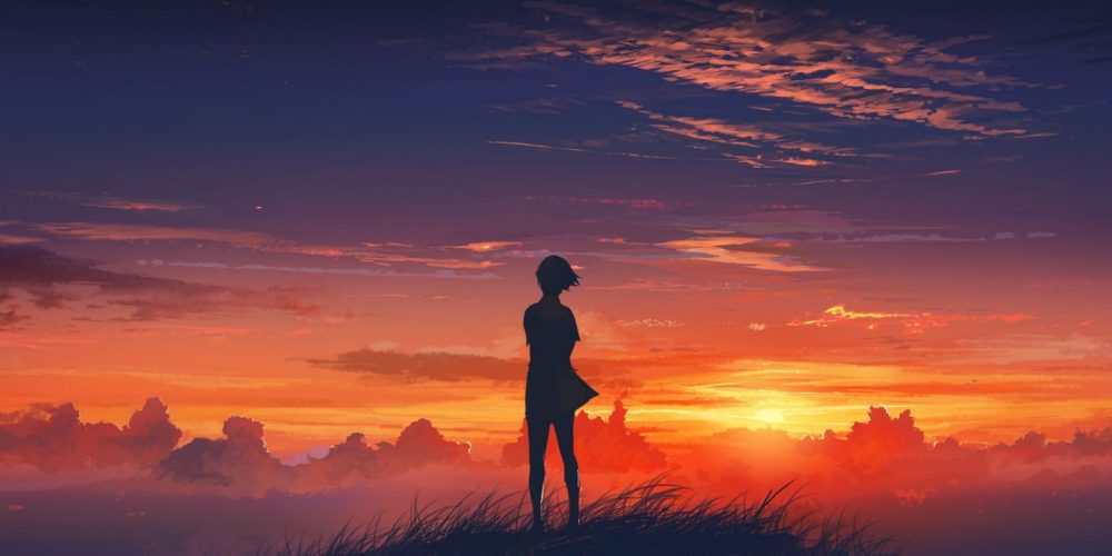 anime-girl-artistic-sunset-hr-2048x1152